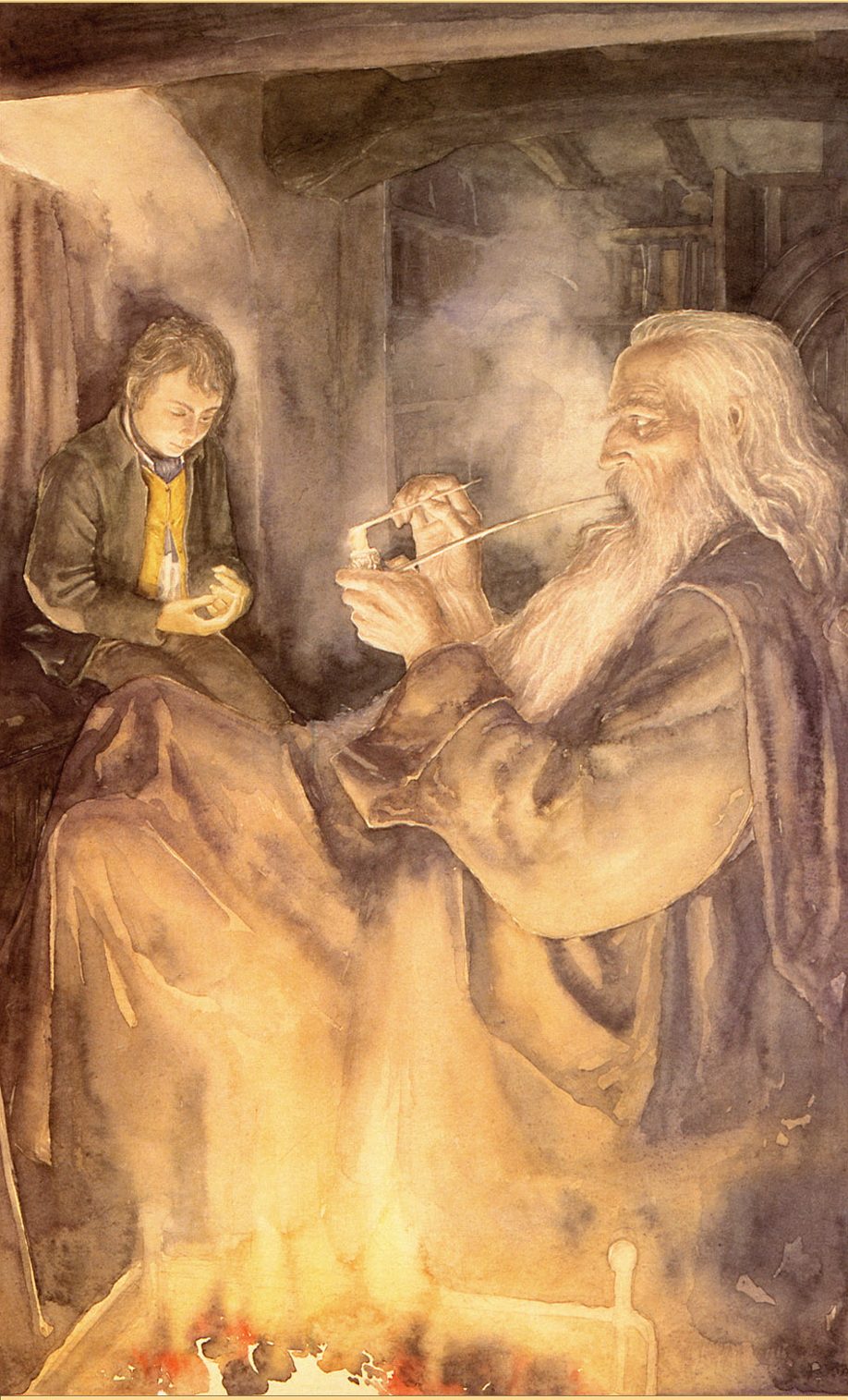 Alan Lee, Frodo and Gandalf, acquarello